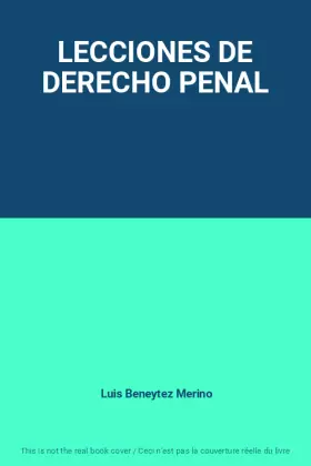 Couverture du produit · LECCIONES DE DERECHO PENAL