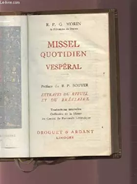 Couverture du produit · MISSEL QUOTIDIEN VESPERAL - EXTRAITS DU RITUEL ET DU BREVIAIRE.