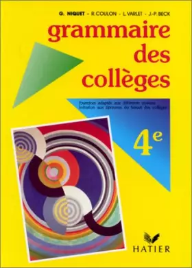Couverture du produit · Grammaire des Collèges 4ème. Elève