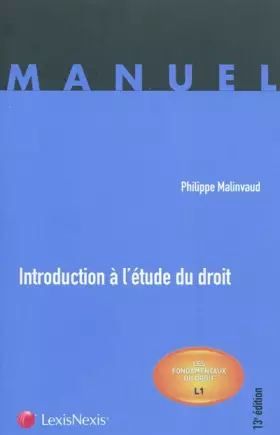 Couverture du produit · Introduction à l'étude du droit