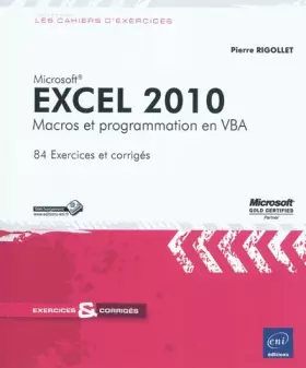 Couverture du produit · Excel 2010 - Macros et programmation en VBA
