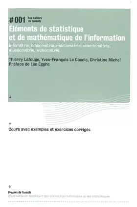 Couverture du produit · Éléments de statistique et de mathématique de l'information