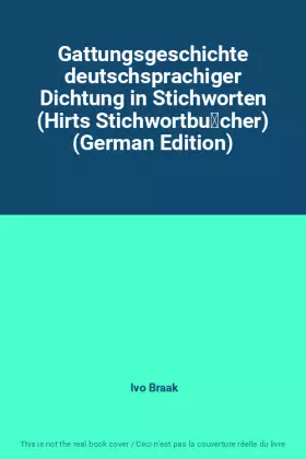 Couverture du produit · Gattungsgeschichte deutschsprachiger Dichtung in Stichworten (Hirts Stichwortbücher) (German Edition)