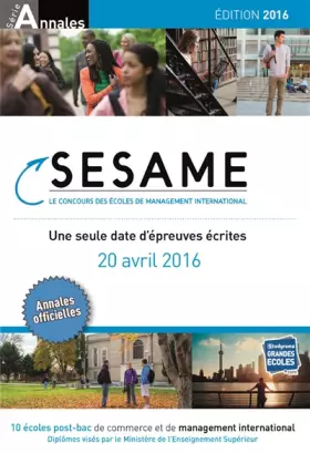 Couverture du produit · Concours Sesame annales 2016 : Sujets et corrigés officiels