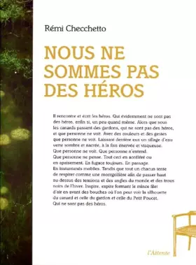 Couverture du produit · Nous ne sommes pas des héros