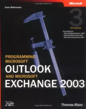 Couverture du produit · Programming Microsoft® Outlook® and Microsoft Exchange 2003 (Pro-Developer)