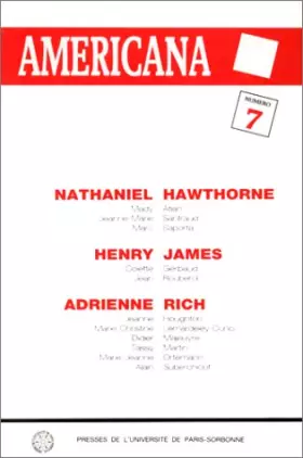 Couverture du produit · Nathaniel hawthorne henry james adrienne rich