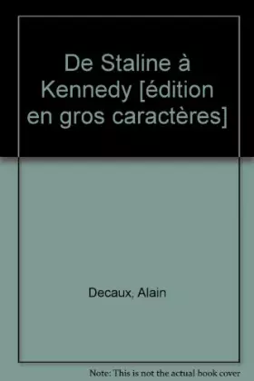 Couverture du produit · de staline à kennedy