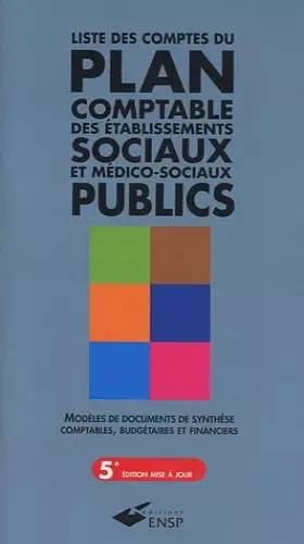 Couverture du produit · Liste des comptes du plan comptable des établissements et services sociaux et médico-sociaux publics de l'instruction comptable