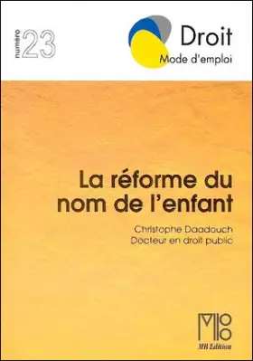 Couverture du produit · La réforme du nom de l'enfant