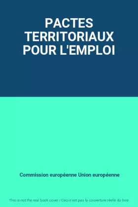 Couverture du produit · PACTES TERRITORIAUX POUR L'EMPLOI