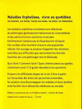 Couverture du produit · Maladies orphelines vivre au quotidien : Vos besoins, vos droits, l'accès aux soins, les aides, les démarches