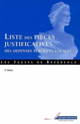 Couverture du produit · Liste des pièces justificatives des dépenses publiques locales