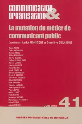 Couverture du produit · COMMUNICATION ET ORGANISATION 41