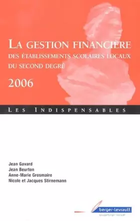 Couverture du produit · La gestion financière des établissements scolaires locaux du second degré