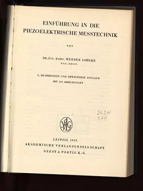Couverture du produit · Einführung in die piezoelektrische Messtechnik