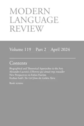 Couverture du produit · Modern Language Review (119.2) April 2024