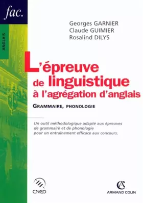 Couverture du produit · L'épreuve de linguistique à l'agrégation d'anglais: Grammaire, phonologie