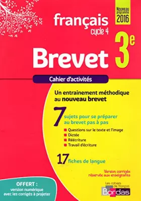 Couverture du produit · Brevet français 3e - VERSION CORRIGÉE POUR L'ENSEIGNANT