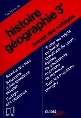 Couverture du produit · Histoire - géographie. Brevet des collèges