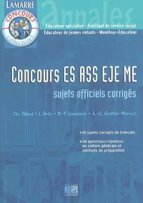 Couverture du produit · Concours ES-ASS-EJE-ME : Annales corrigées