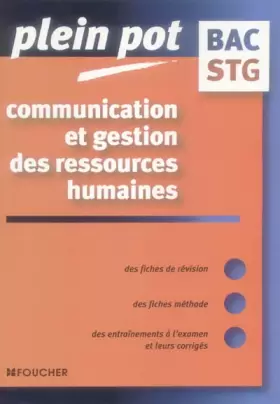 Couverture du produit · Communication et gestion des ressources humaines bac STG