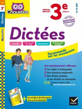 Couverture du produit · Dictées 3e Spécial brevet: cahier d'entraînement en orthographe