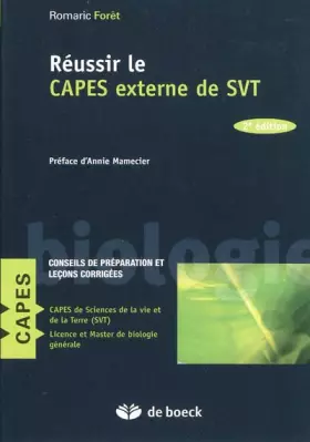 Couverture du produit · Réussir le CAPES externe de SVT : Conseils de préparation et leçons corrigées
