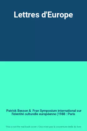 Couverture du produit · Lettres d'Europe