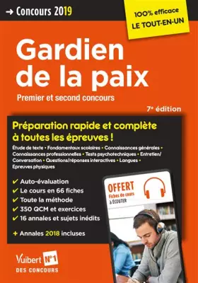 Couverture du produit · Concours Gardien de la paix - Catégorie B - Préparation rapide et complète à toutes les épreuves !: Concours 2019