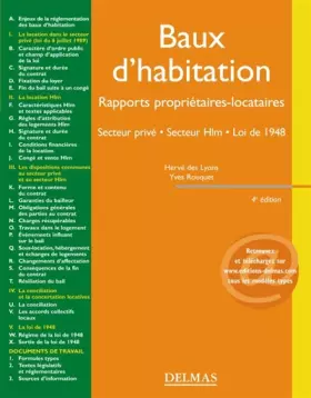 Couverture du produit · Baux d'habitation : Rapports propriétaires-locataires, Secteur privé, Secteur Hlm, Loi de 1948