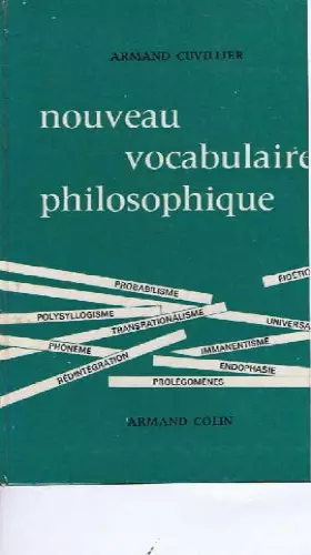 Couverture du produit · nouveau vocabulaire philosophique