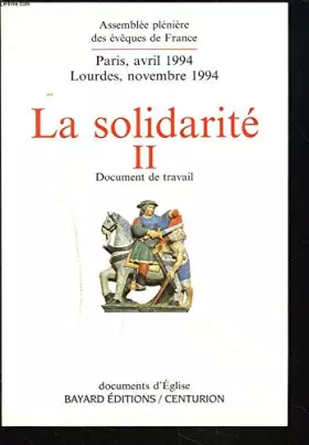 Couverture du produit · LA SOLIDARITE. II. DOCUMENT DE TRAVAIL.