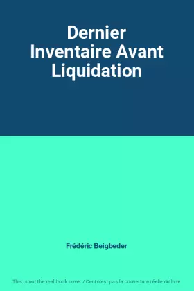 Couverture du produit · Dernier Inventaire Avant Liquidation