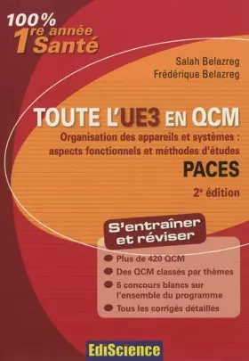 Couverture du produit · Toute l'UE3 en QCM PACES - 2e éd. - Organisation des appareils et systèmes: Organisation des appareils et systèmes : aspects fo