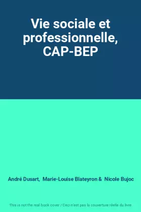 Couverture du produit · Vie sociale et professionnelle, CAP-BEP