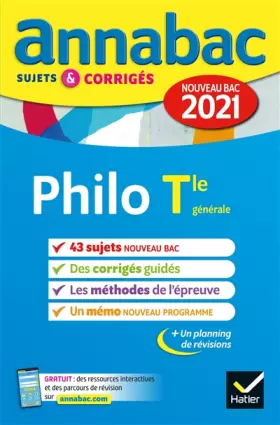 Couverture du produit · Annales du bac Annabac 2021 Philosophie Tle générale: sujets & corrigés nouveau bac
