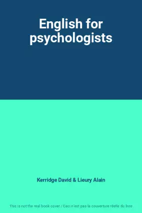 Couverture du produit · English for psychologists