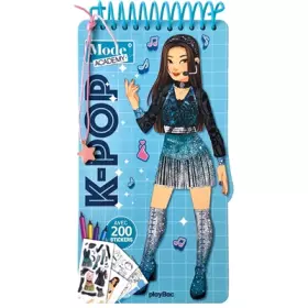Couverture du produit · Carnet créatif Mode Academy K-pop (avec un bracelet): Avec 200 stikers
