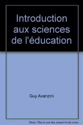 Couverture du produit · Introduction aux sciences de l'education