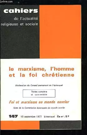 Couverture du produit · Le Marxisme, l'homme et la foi chrétienne : Note du 4 juillet 1977 (Documents d'Église)