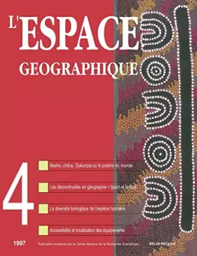 Couverture du produit · Revue L'Espace Géographique, numéro 4, 1997