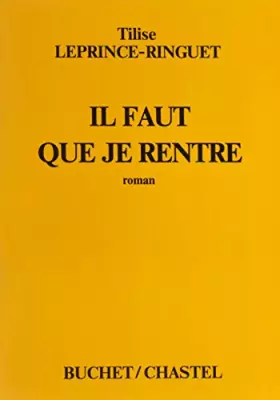 Couverture du produit · Il faut que je rentre