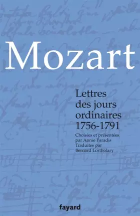 Couverture du produit · Lettres des jours ordinaires : 1756-1791