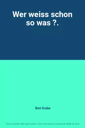 Couverture du produit · Wer weiss schon so was ?.