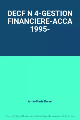 Couverture du produit · DECF N 4-GESTION FINANCIERE-ACCA 1995-