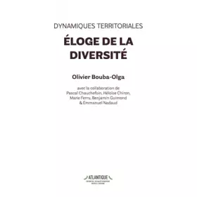 Couverture du produit · Dynamiques territoriales: Eloge de la diversité