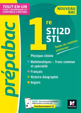 Couverture du produit · PREPABAC 1re STI2D/STL -Bac 2022 - Toutes les matières générales - Cours et contrôle continu