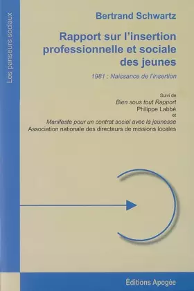 Couverture du produit · Rapport sur l'insertion professionnelle et sociale des jeunes