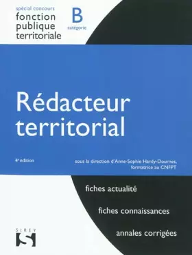 Couverture du produit · Rédacteur territorial : Fonction publique territoriale catégorie B
